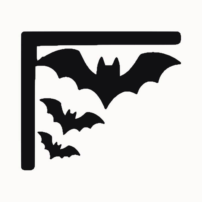 Halloween door corner decal โ three flying bats โ black silhouette cut file for Cricut, Silhouette and laser