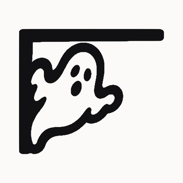 Halloween door corner decal โ wavy ghost โ black silhouette cut file for Cricut, Silhouette and laser