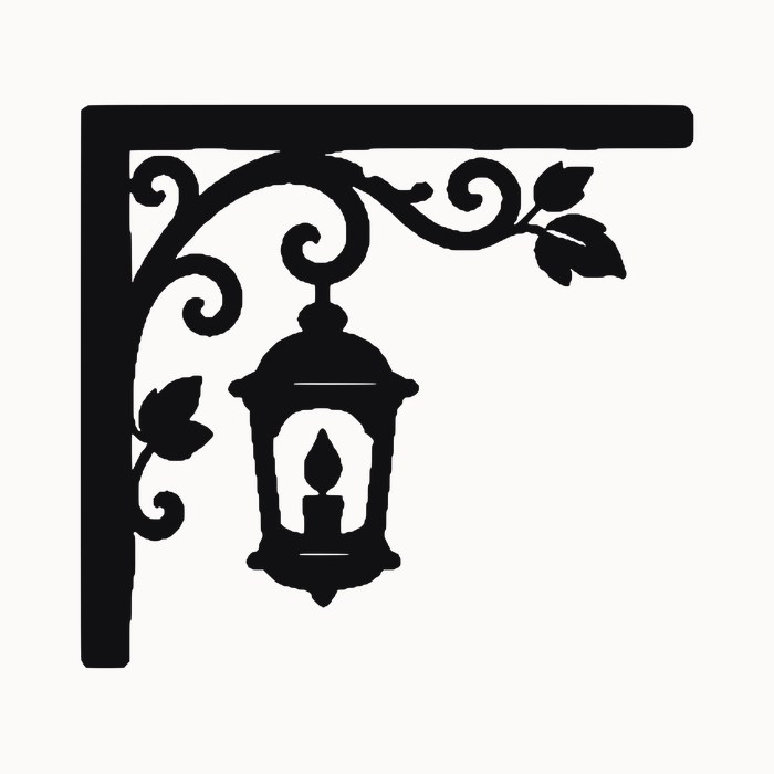 Halloween door corner decal โ hanging lantern and vine โ black silhouette cut file for Cricut, Silhouette and laser