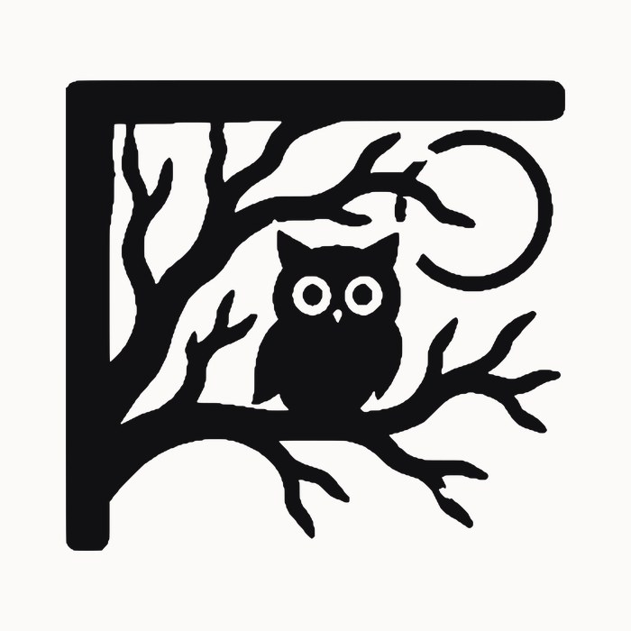 Halloween door corner decal โ owl in a bare tree โ black silhouette cut file for Cricut, Silhouette and laser