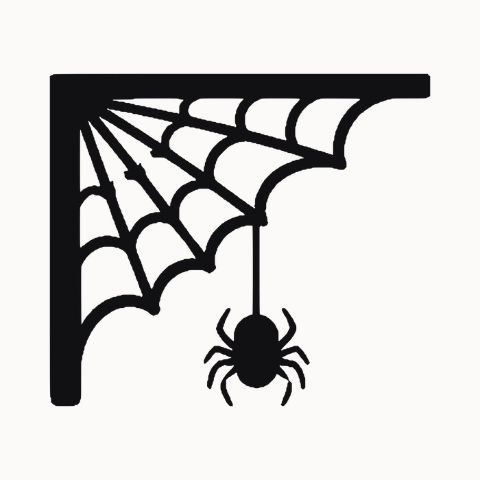 Halloween door corner decal โ fine cobweb and drop line โ black silhouette cut file for Cricut, Silhouette and laser