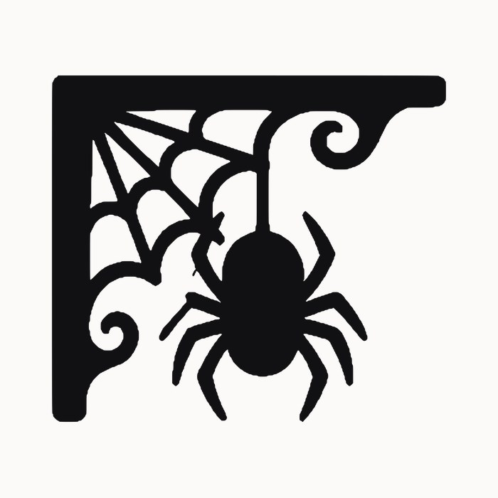 Halloween door corner decal โ spider web with curled edge โ black silhouette cut file for Cricut, Silhouette and laser