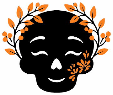 Leafy Skull skull SVG cut file and printable Halloween template