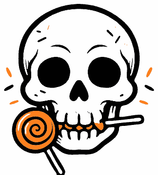 Lollipop Skull skull SVG cut file and printable Halloween template