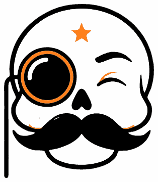 Monocle Skull skull SVG cut file and printable Halloween template