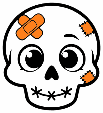 Patched Skull skull SVG cut file and printable Halloween template