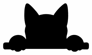 Peeking Cat pumpkin carving stencil, free printable black cat silhouette