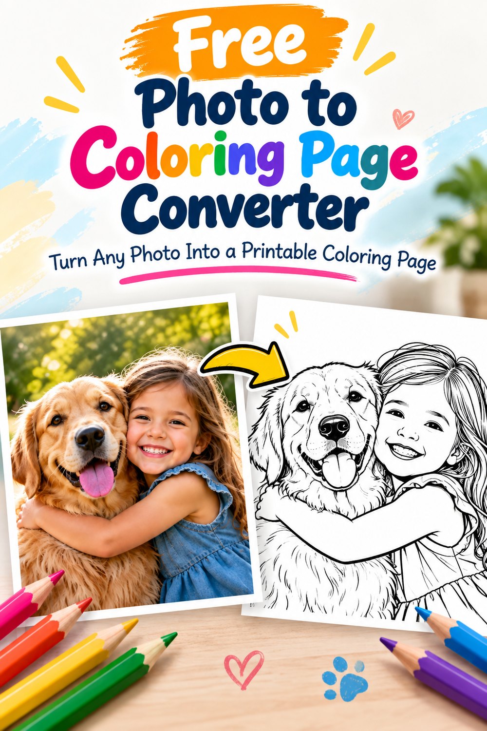 Free photo to coloring page converter — turn any photo into a printable coloring page
