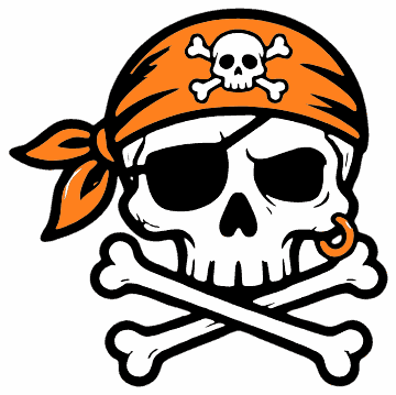 Pirate Skull skull SVG cut file and printable Halloween template