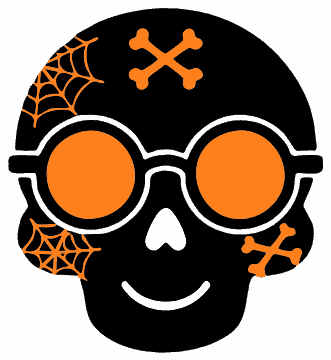 Round Glasses Skull skull SVG cut file and printable Halloween template