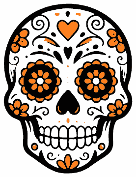 Sugar Skull skull SVG cut file and printable Halloween template