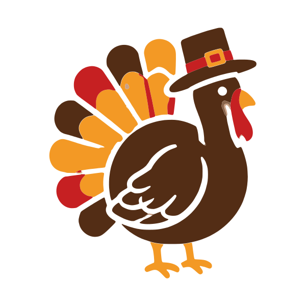 Pilgrim Turkey Thanksgiving SVG, layered Cricut cut file, free Thanksgiving clipart