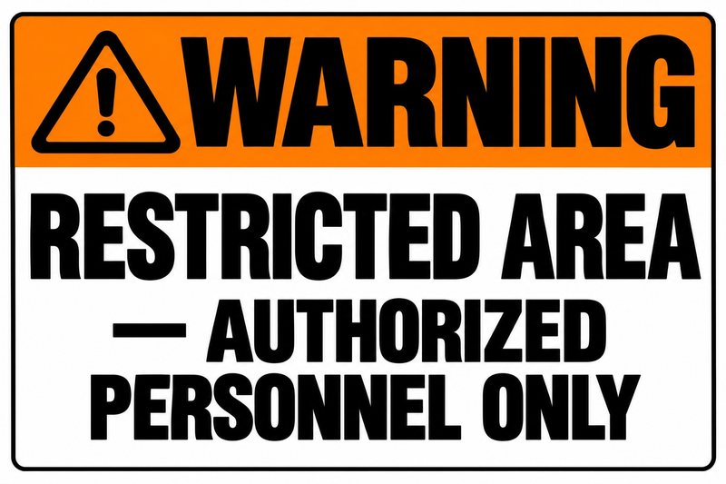 Warning: Restricted Area — free printable authorized personnel only sign