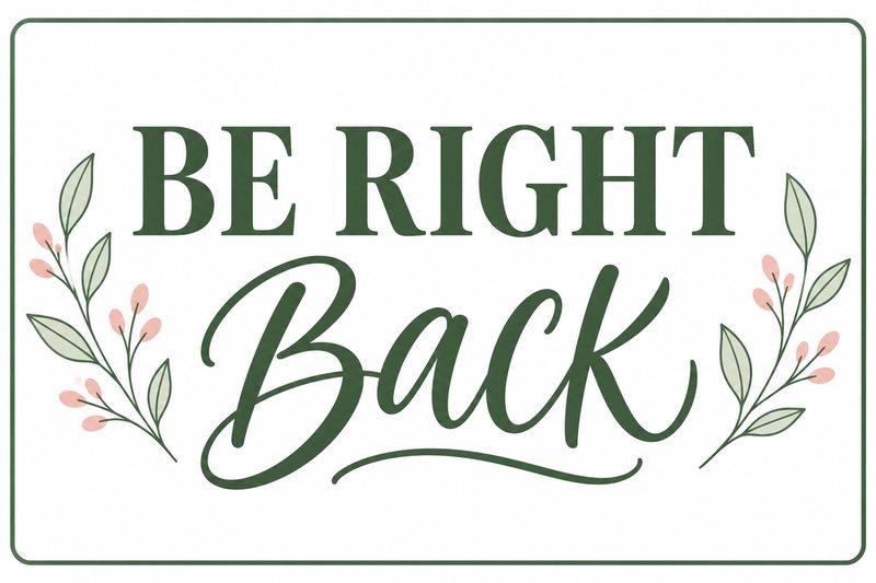 Be Right Back — Boho — free printable be right back sign