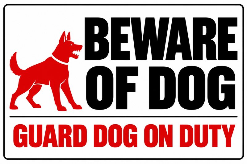 Guard Dog on Duty β free printable beware of dog sign
