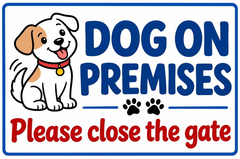 Dog on Premises β free printable beware of dog sign