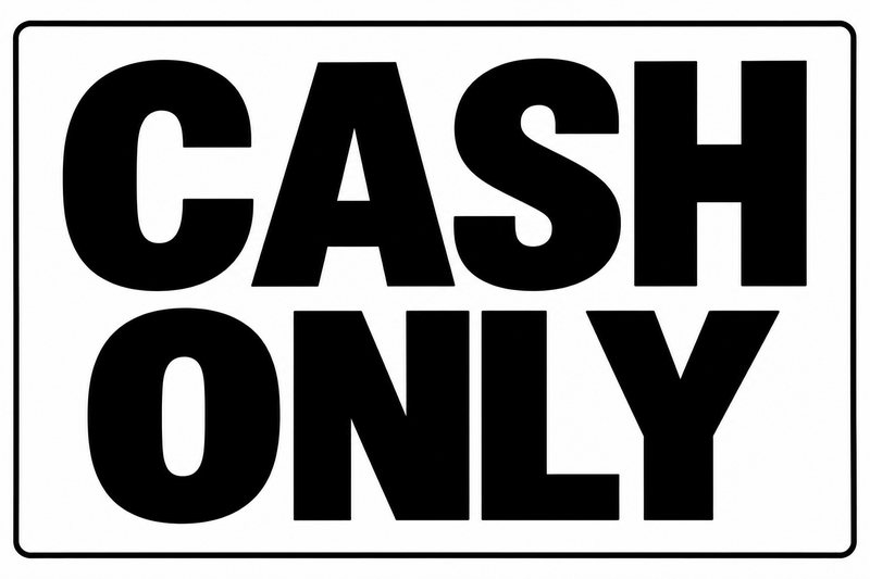 Cash Only — Minimal — free printable cash only sign