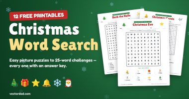 Christmas word search printable puzzles with answer keys