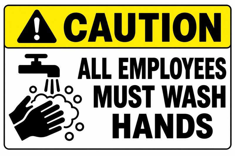 Caution: All Employees Must Wash Hands — free printable employees must wash hands sign