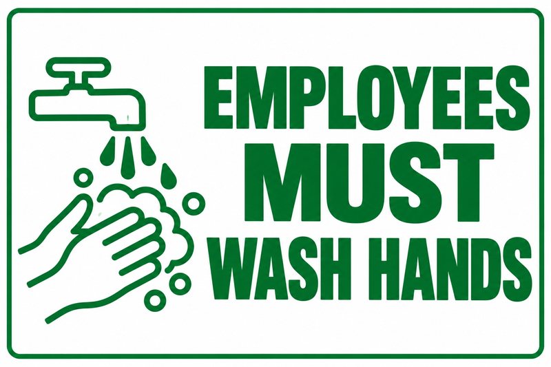 Employees Must Wash Hands — Green — free printable employees must wash hands sign