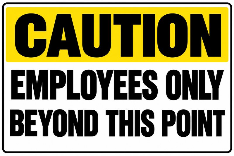 Caution: Employees Only Beyond This Point — free printable employees only sign
