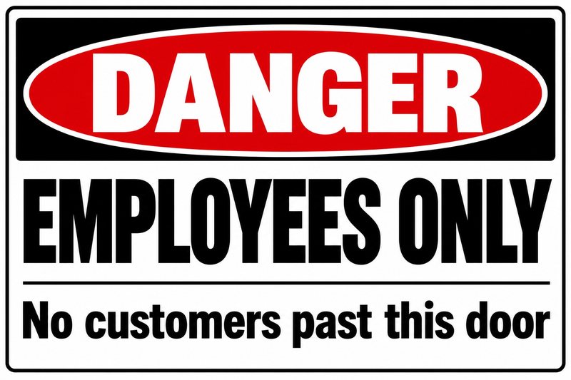 Danger: Employees Only — free printable employees only sign