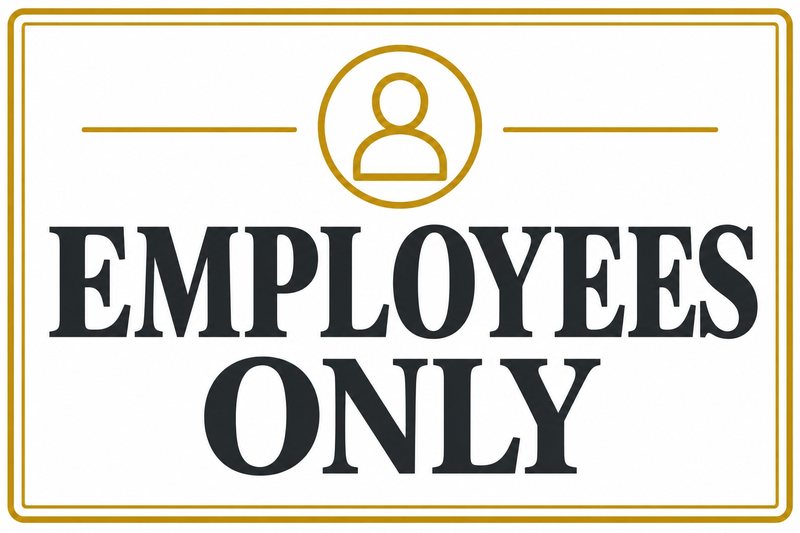 Employees Only Door Plaque — free printable employees only sign