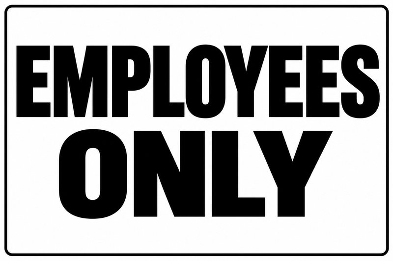 Employees Only — Minimal — free printable employees only sign
