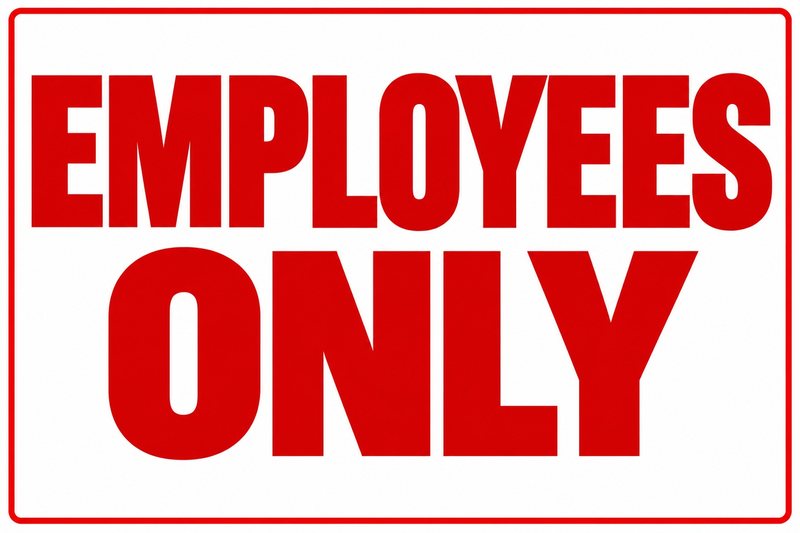 Employees Only — Red — free printable employees only sign