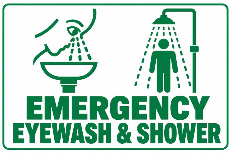 Emergency Eyewash & Shower β free printable eyewash station sign