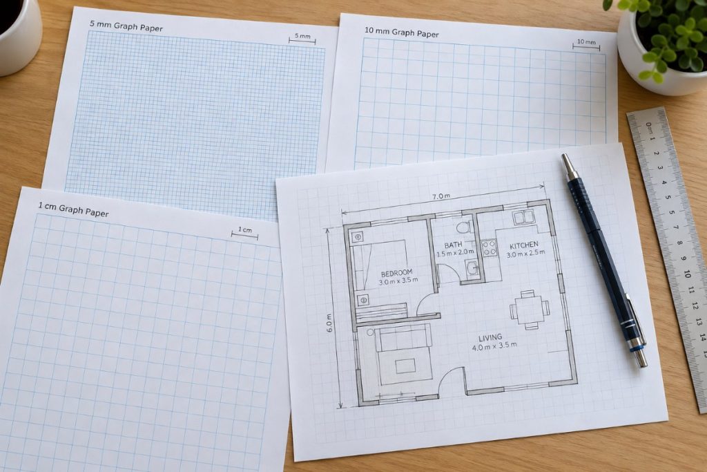Free Printable Graph Paper PDF – 1/4 In, 1 Cm, 5 Mm Grids | VectorDad