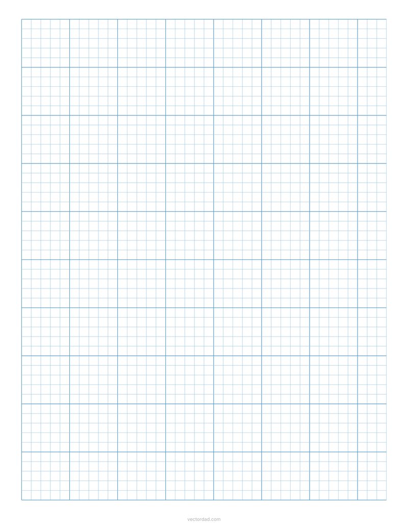 Engineering graph paper with 5 squares per inch