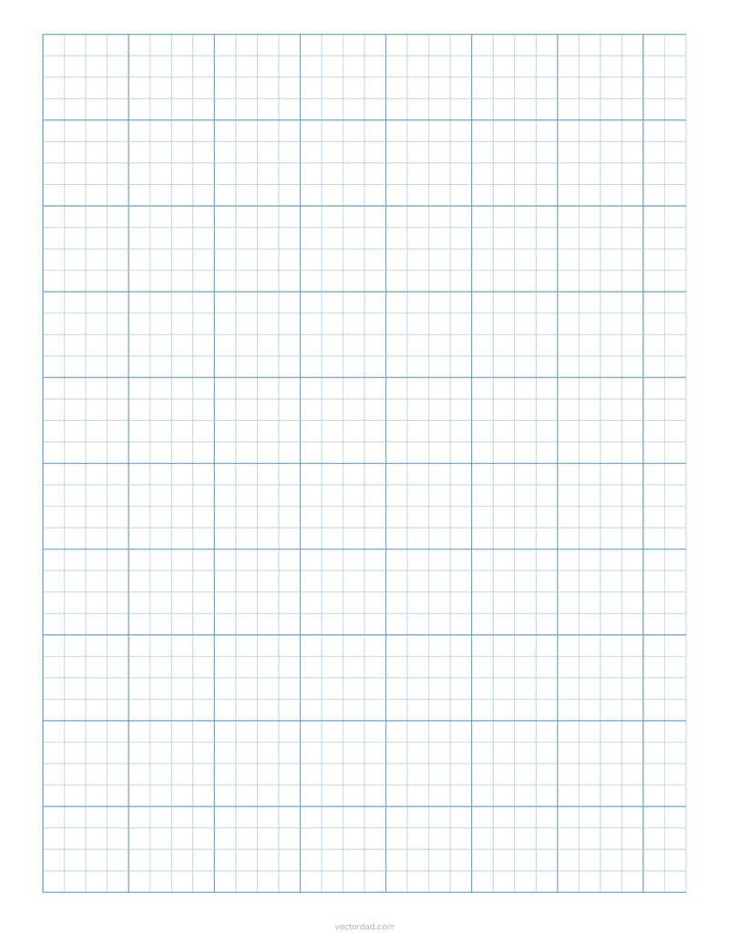 Quarter inch graph paper printable with light blue grid lines