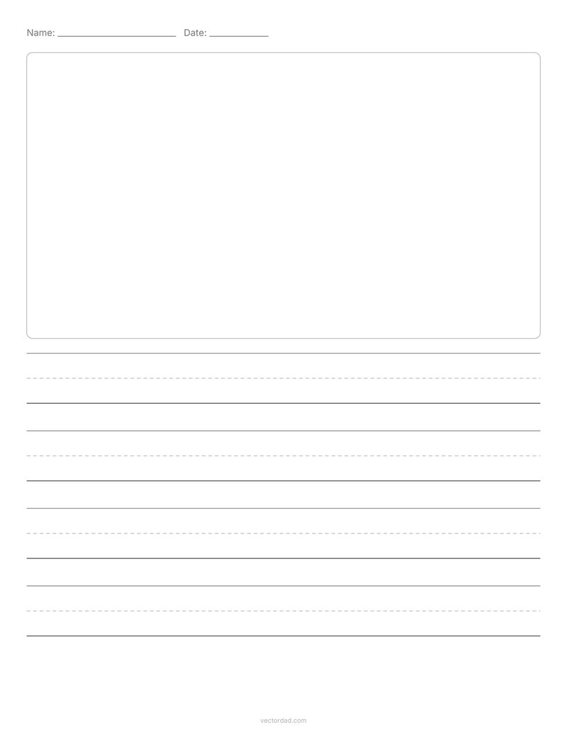 Primary story paper with picture box