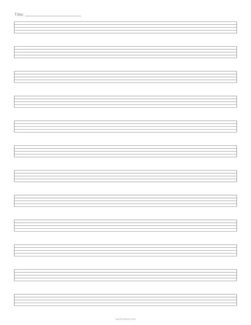 Blank music staff paper with 12 staves