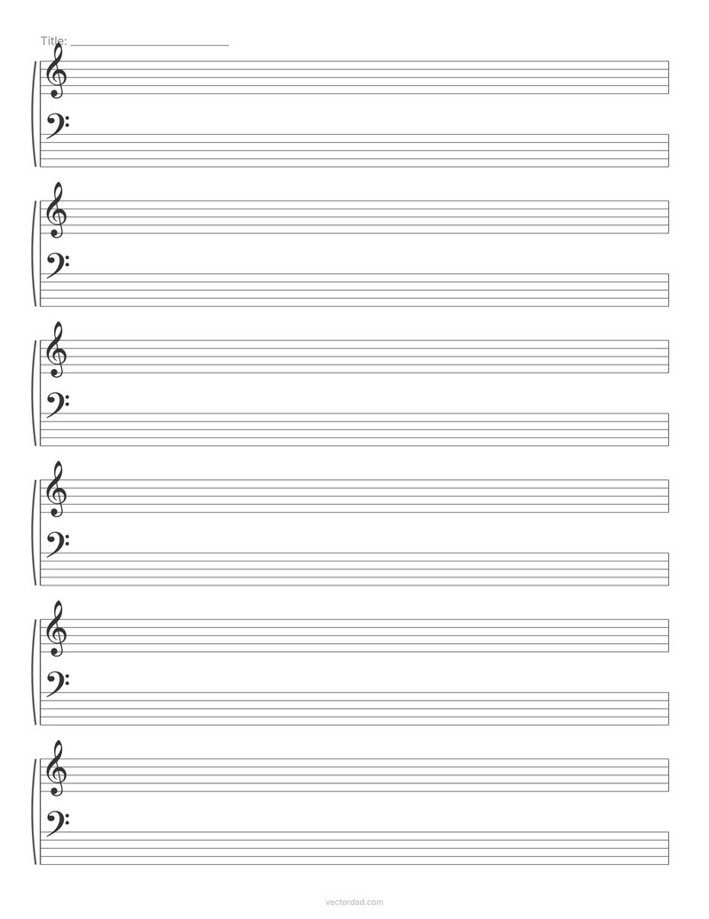 Piano grand staff paper printable