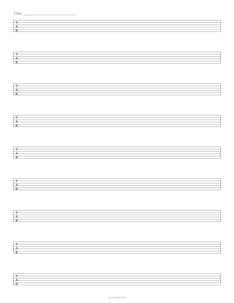 Blank guitar tab sheet printable