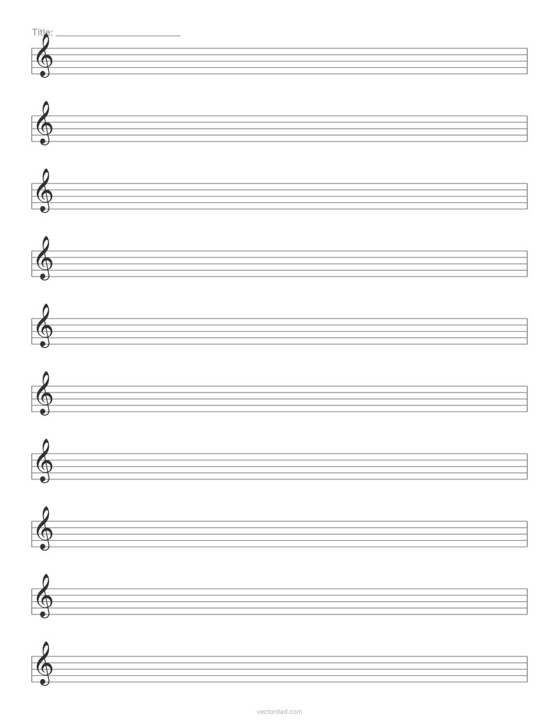 Treble clef staff paper printable