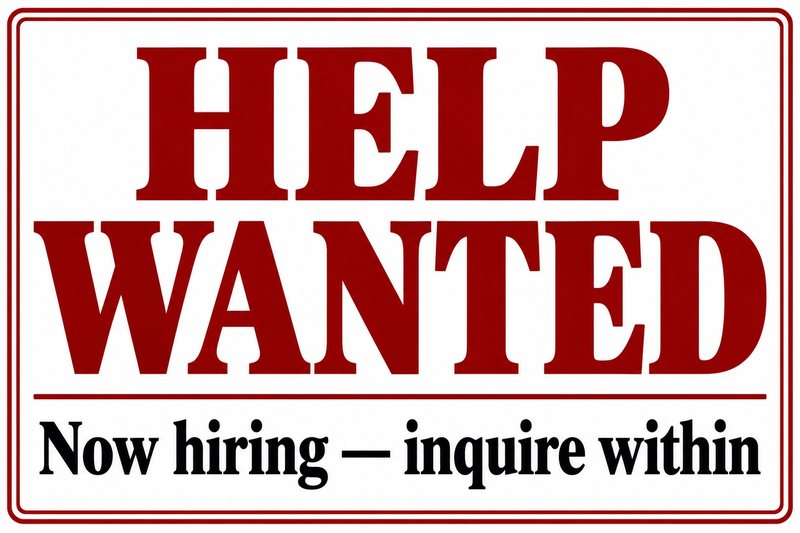 Help Wanted — free printable now hiring sign