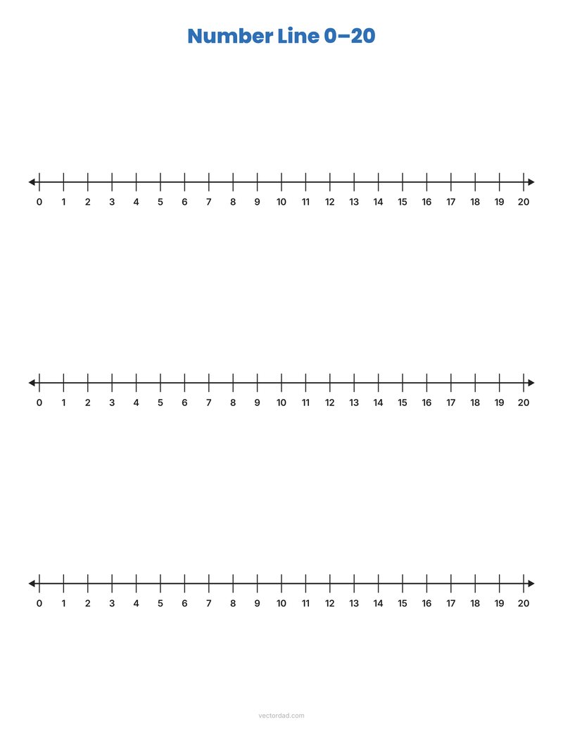 Number line 0 to 20 printable