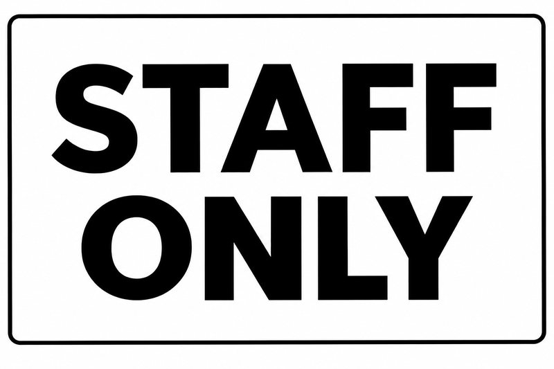 Staff Only — Minimal — free printable staff only sign