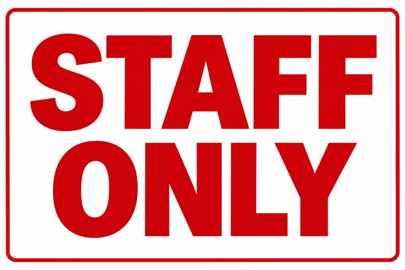 Staff Only — Red — free printable staff only sign