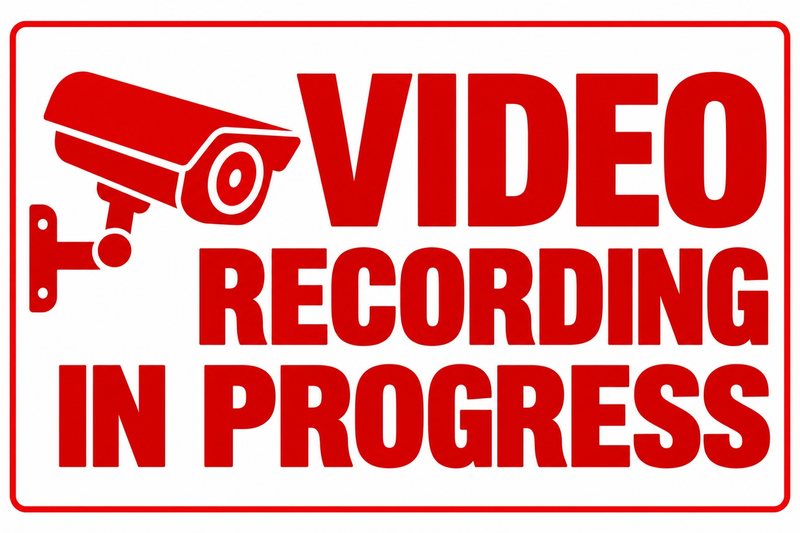 Video Recording in Progress — free printable video surveillance sign
