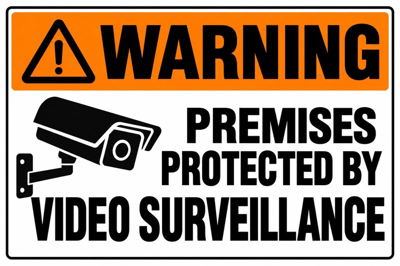 Warning: Protected by Video Surveillance — free printable video surveillance sign