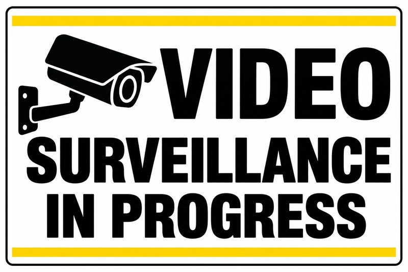Video Surveillance in Progress — free printable video surveillance sign
